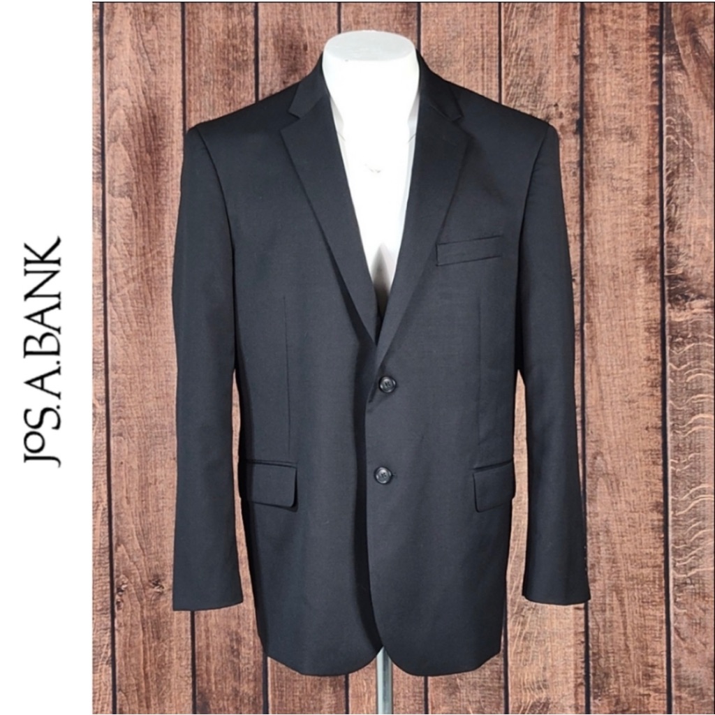 Executive Black Wool Tailored Fit Mens Suit Coat Excellent Condition
